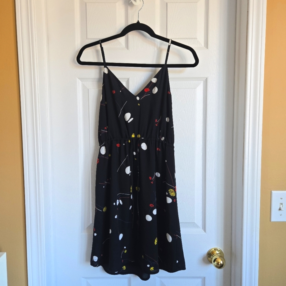 Aritzia Babaton Black Printed Casimir dress in size xxs